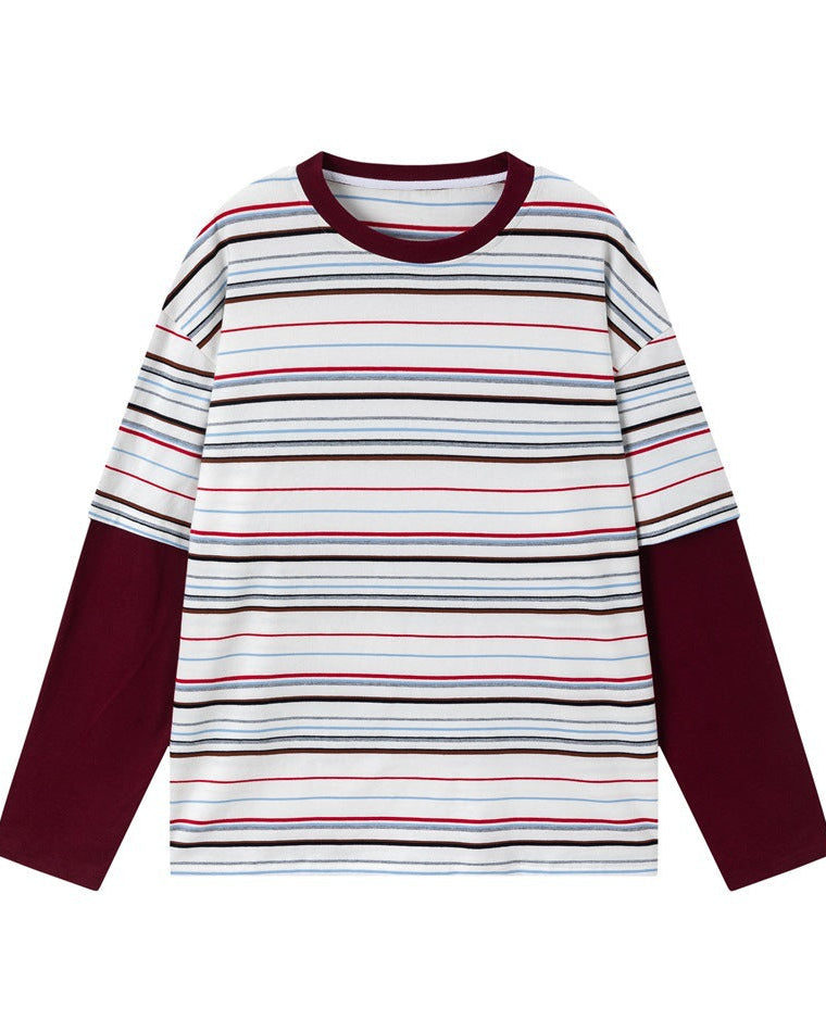 The Palmer Fake Two Stripe Long Sleeve Shirt