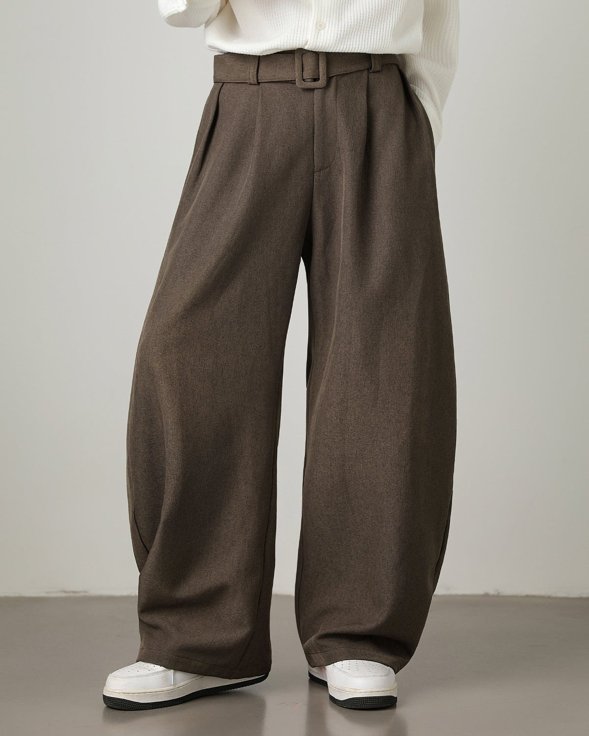 Wool-Blend Wide-Leg Trousers
