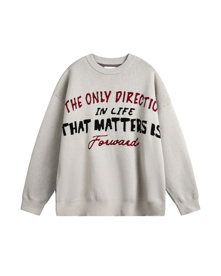 The Noir Top Round Neck Knitted Pullover Sweater