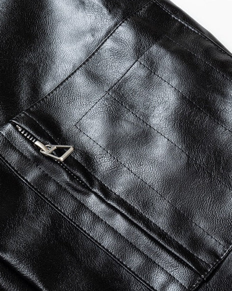 The Crossline American Retro Rock Motorcycle PU Leather Jacket