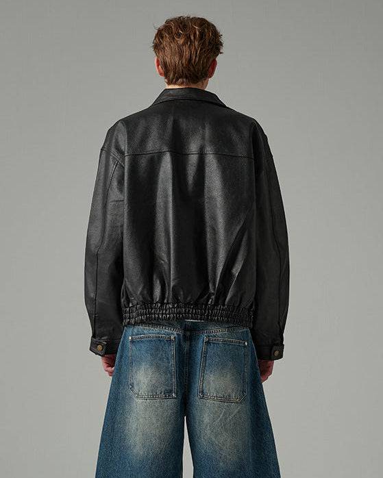 The Ravenwood Structured Leather Bomber Jacket