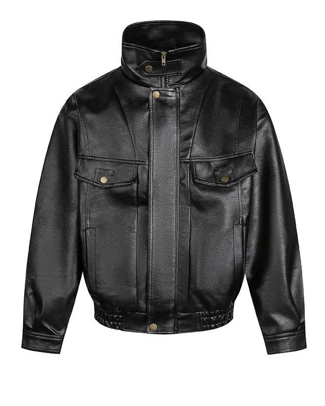 The Ravenwood Structured Leather Bomber Jacket
