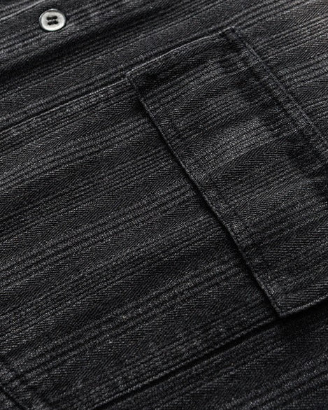 Casual Black Washed Overshirt
