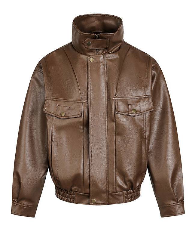 The Ravenwood Structured Leather Bomber Jacket