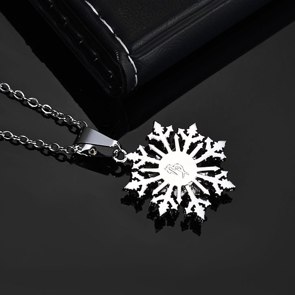 Two-Tone Snowflake Rose Necklace – Silver & Rose Gold