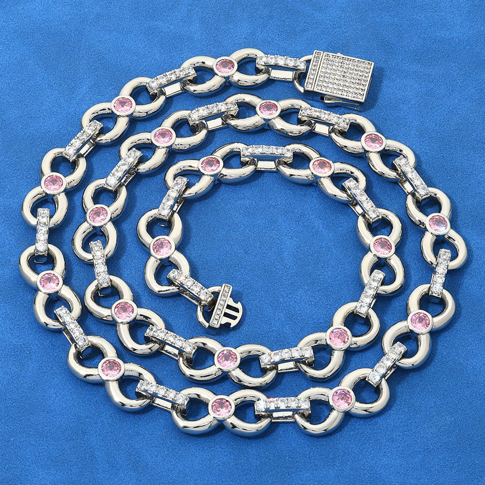 Luxe Pink Gemstone Cuban Link Necklace