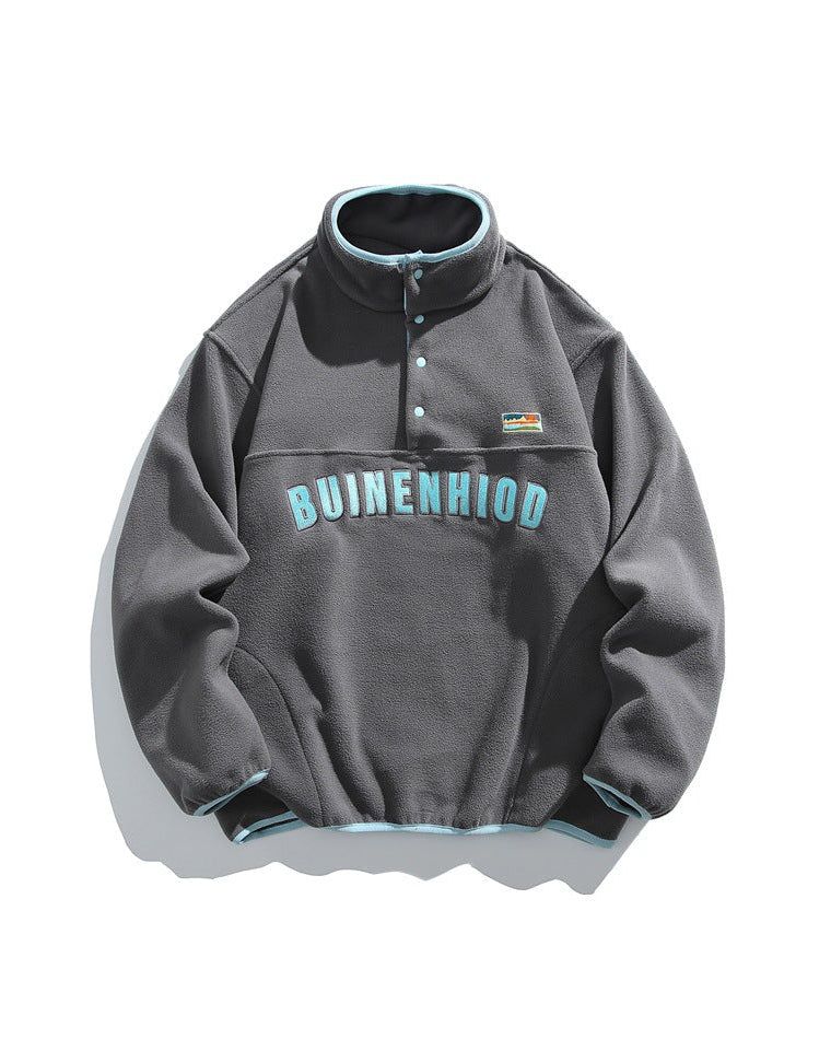 The Bolton Casual Stand Up Collar Fleece Sweater