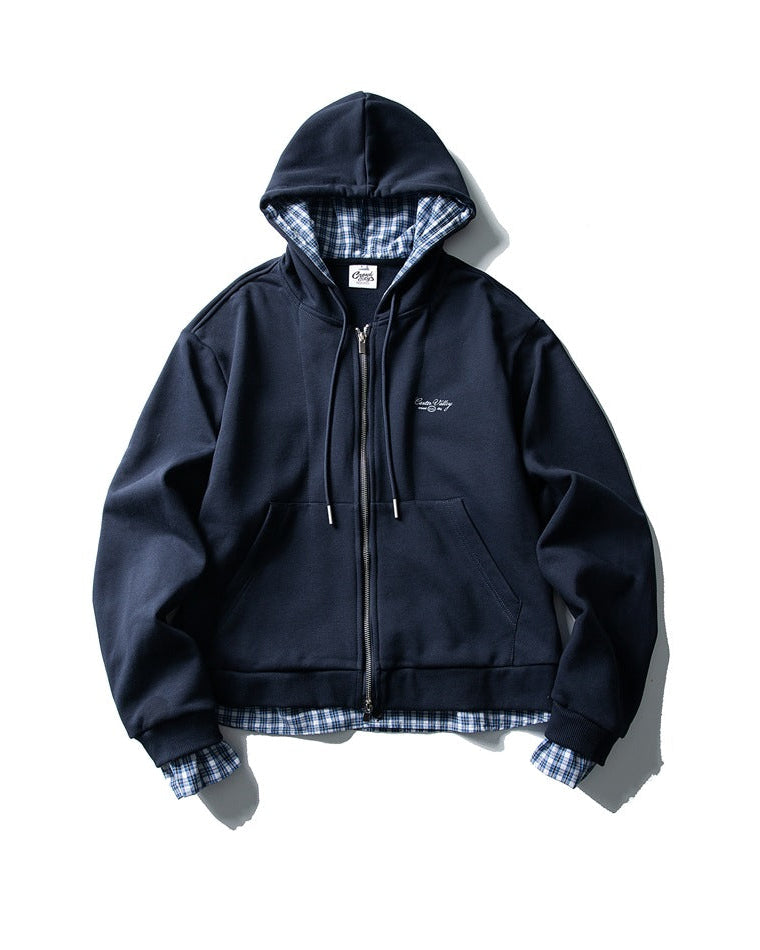 The Hollowfern Plaid Hooded Cardigan Jacket