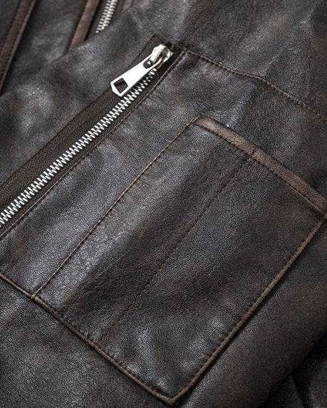 The Aurion PU Leather Padded Jacket