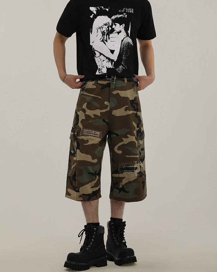 Cotton Camouflage Cargo Shorts