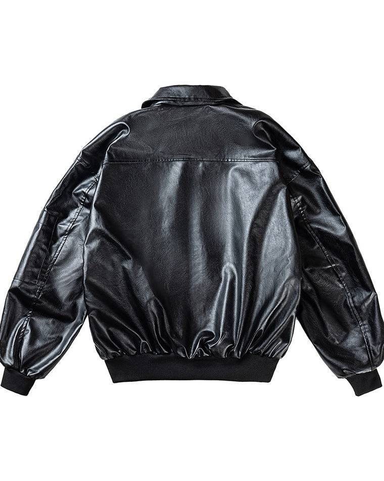The Crossline American Retro Rock Motorcycle PU Leather Jacket
