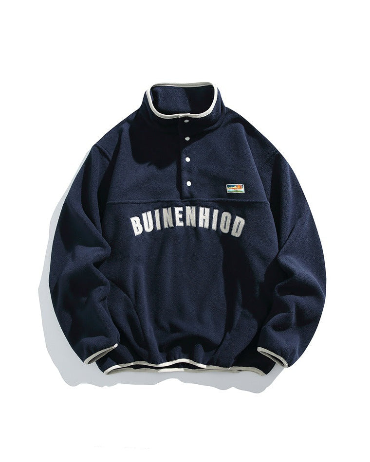 The Bolton Casual Stand Up Collar Fleece Sweater