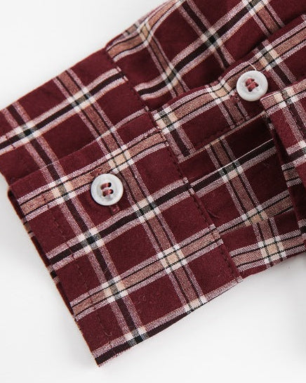 The Brookmere Plaid Long Sleeve Polo Shirt