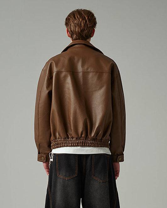 The Ravenwood Structured Leather Bomber Jacket