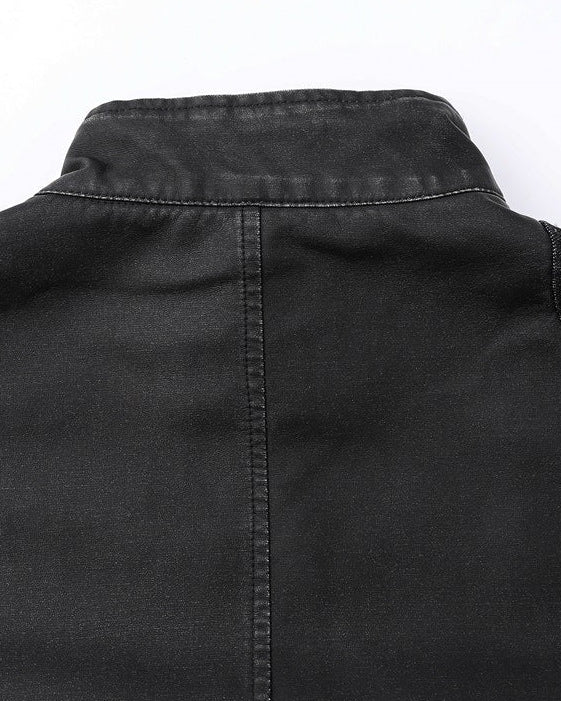 The Slater Gray Spliced Leather Jacket