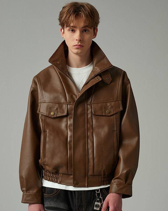The Ravenwood Structured Leather Bomber Jacket