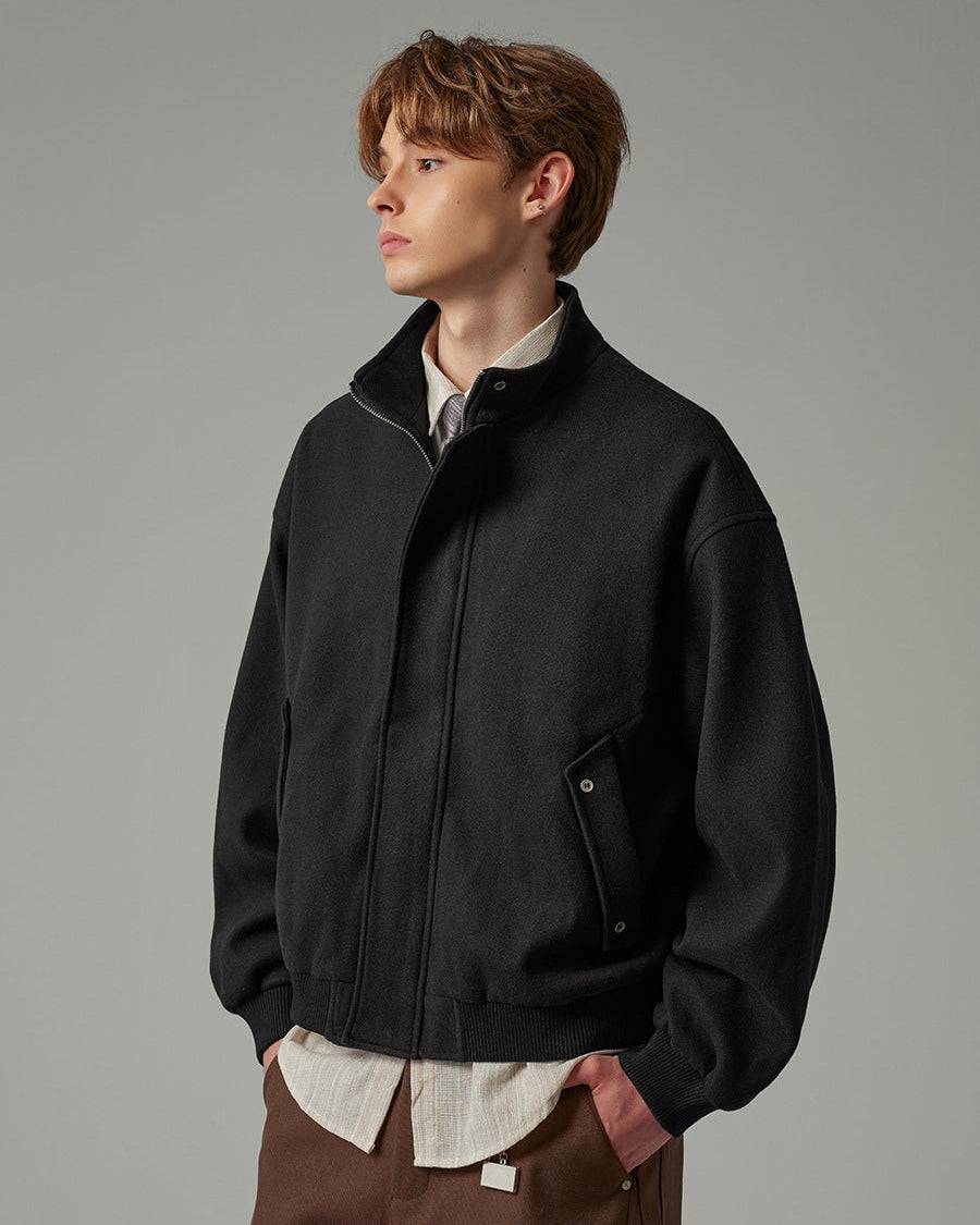The Veyron Textured Stand Collar Jacket
