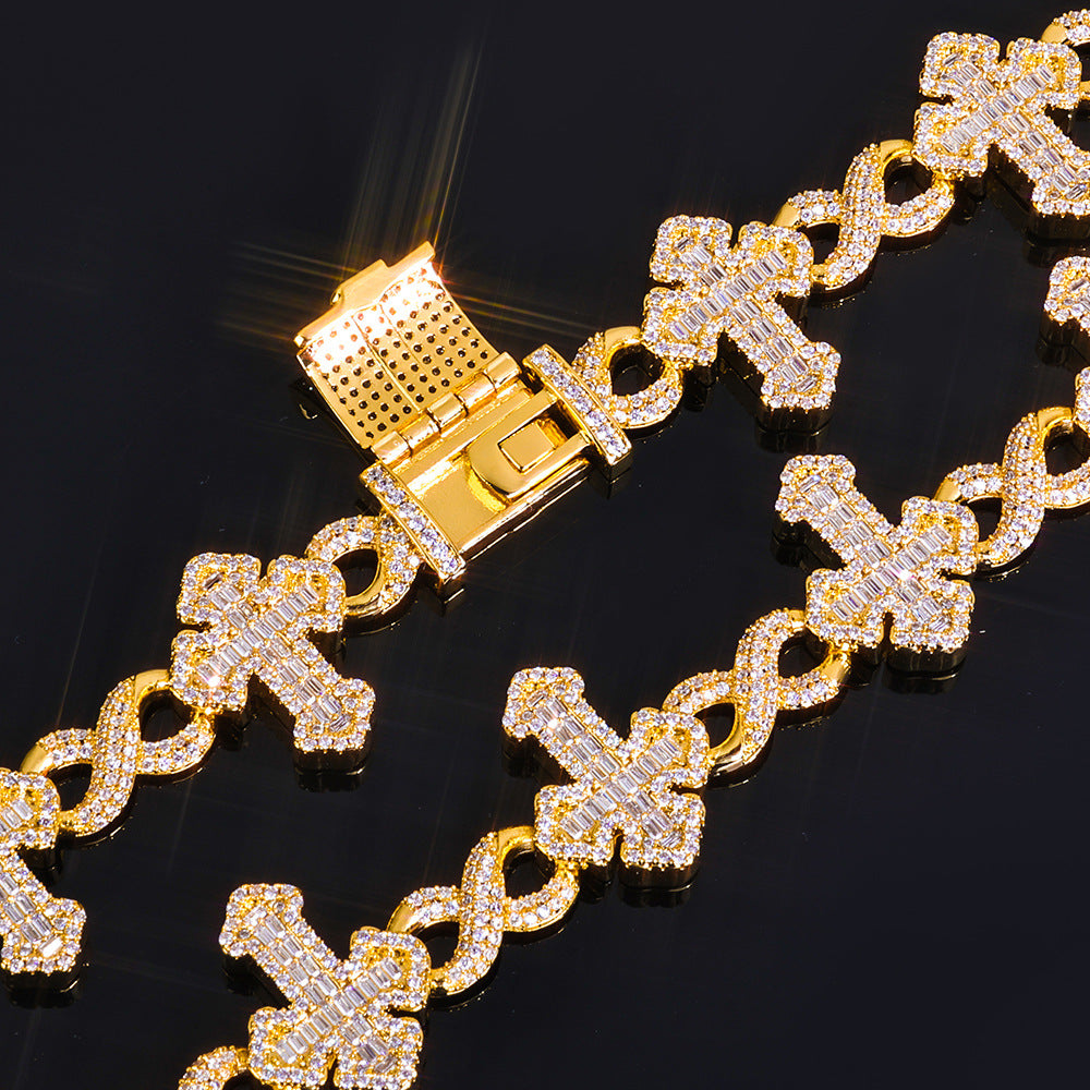 Elite Iced Cross Link Bracelet