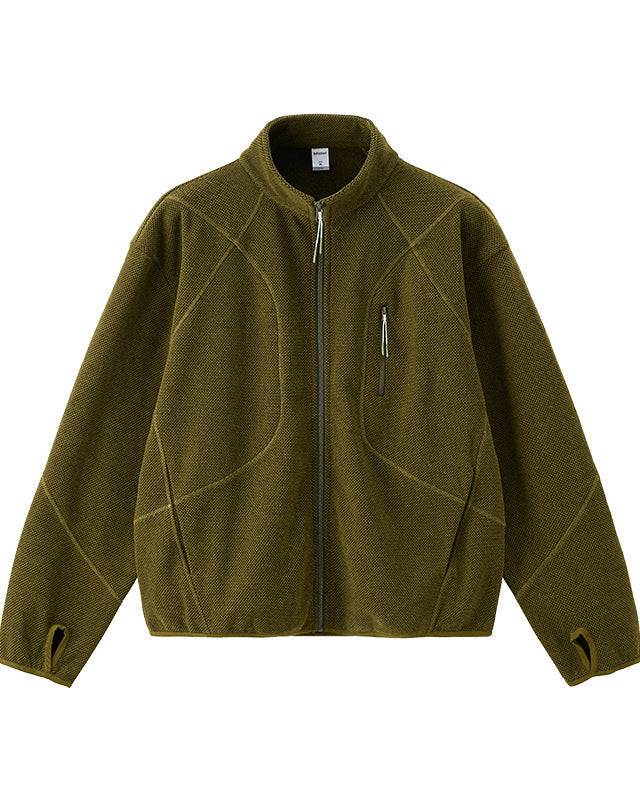 The Honeycomb Heated Stand Collar Zipper Sweater