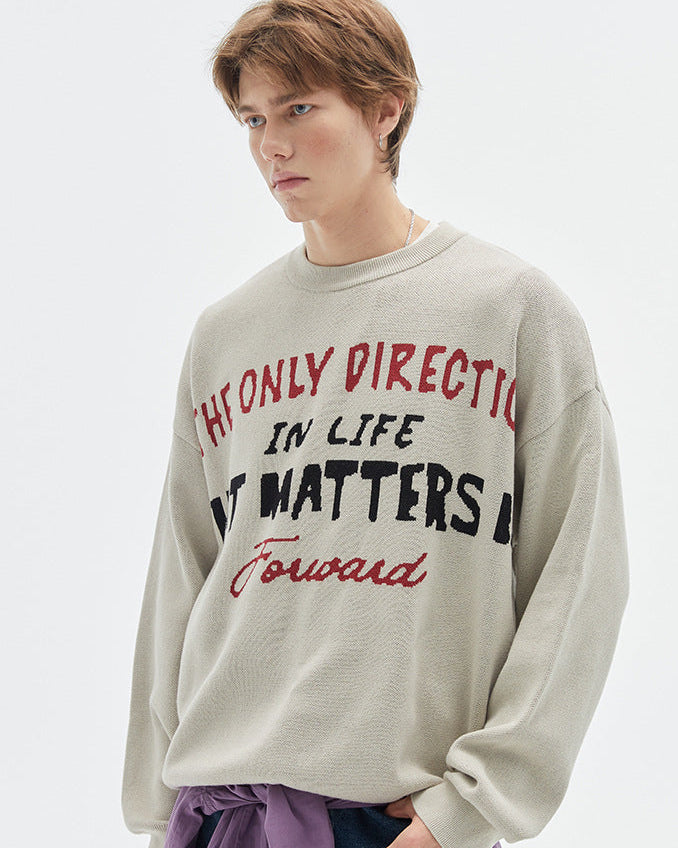 The Noir Top Round Neck Knitted Pullover Sweater