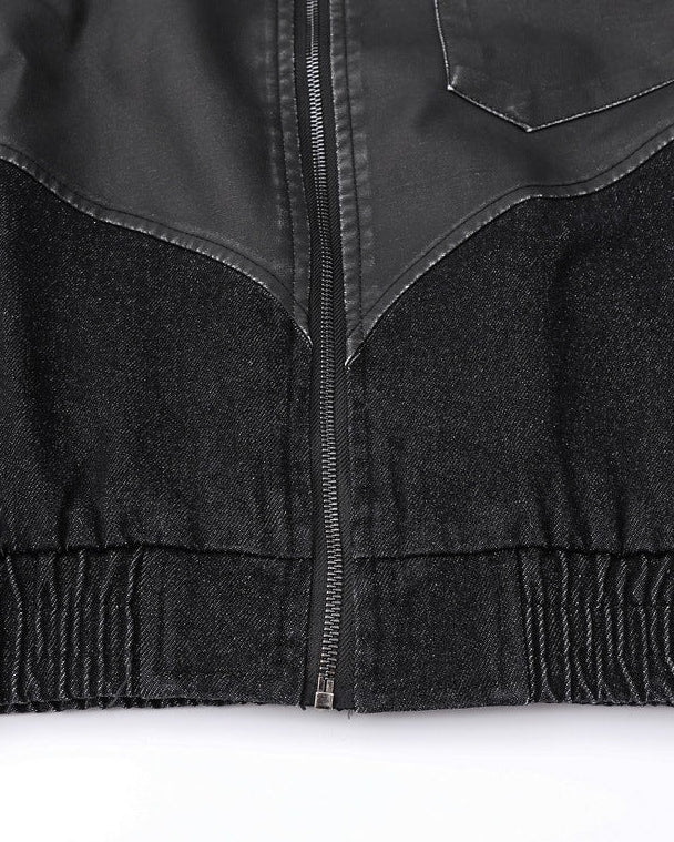 The Slater Gray Spliced Leather Jacket
