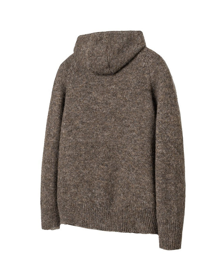 The Velour Knitted Cardigan Hooded Jacket