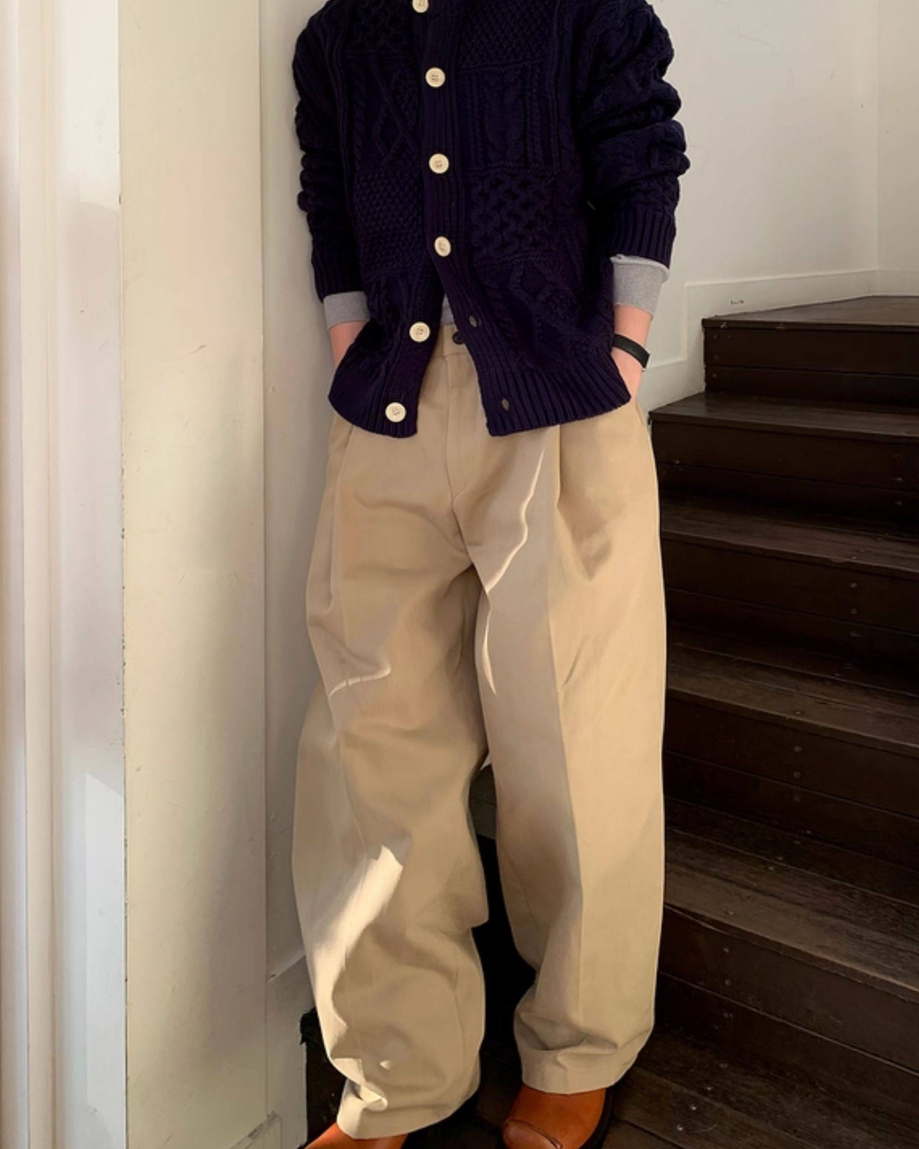 Wide Pleated Tailored Trousers