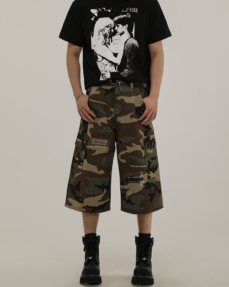 Cotton Camouflage Cargo Shorts