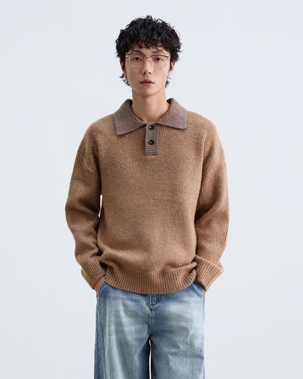 The Regent Knit Lapel Pullover Sweater