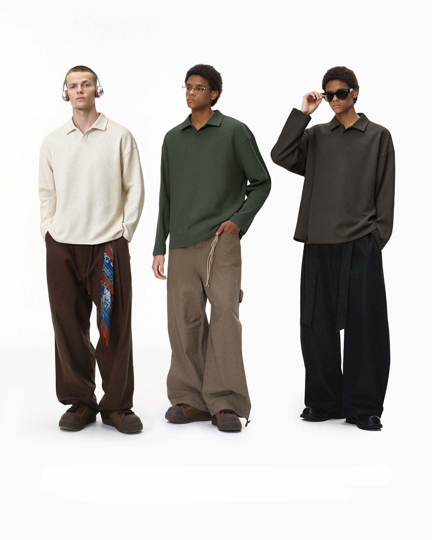 The Harbor Waffle Collar Long Sleeve