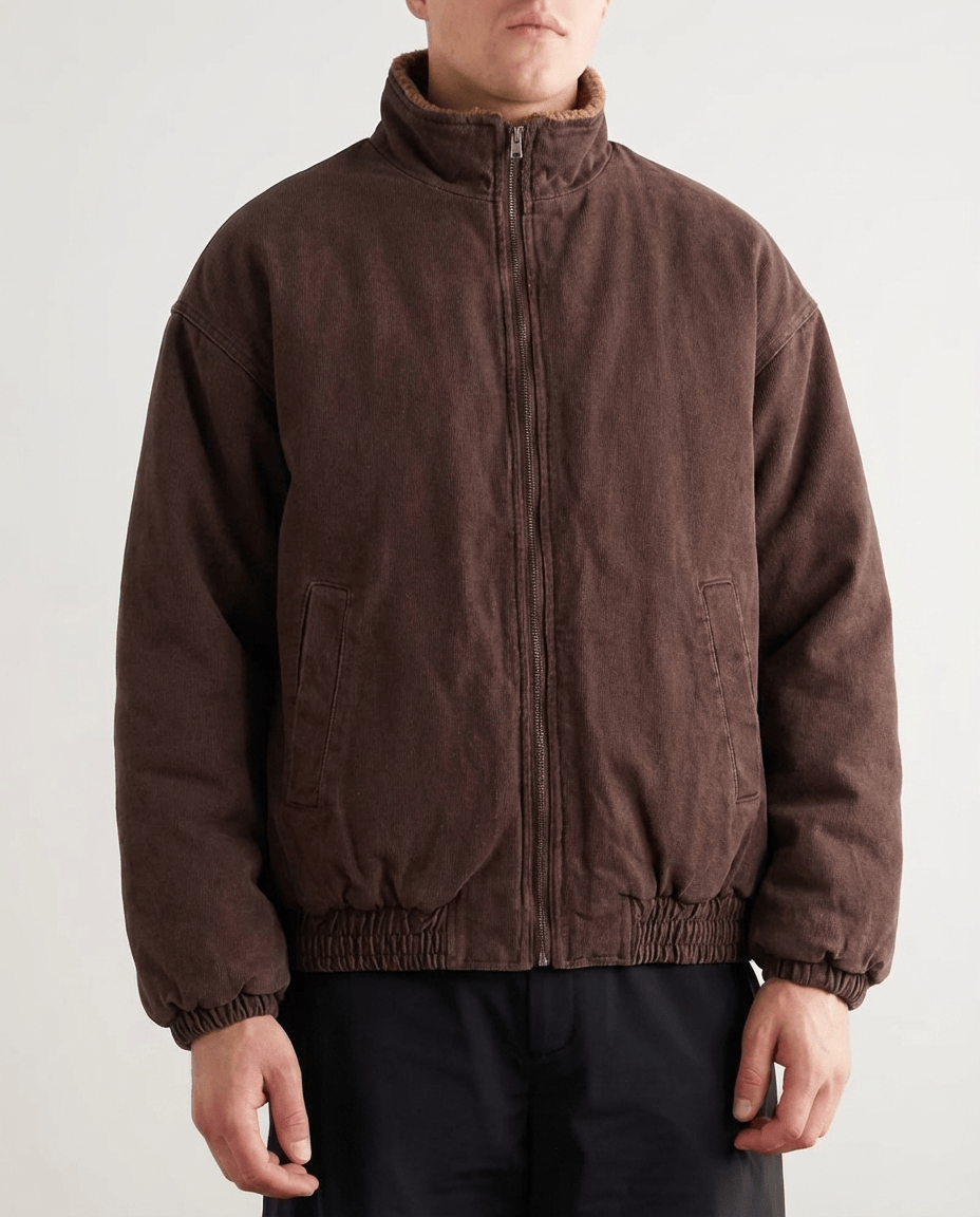 Sherpa‑Lined Bomber Jacket