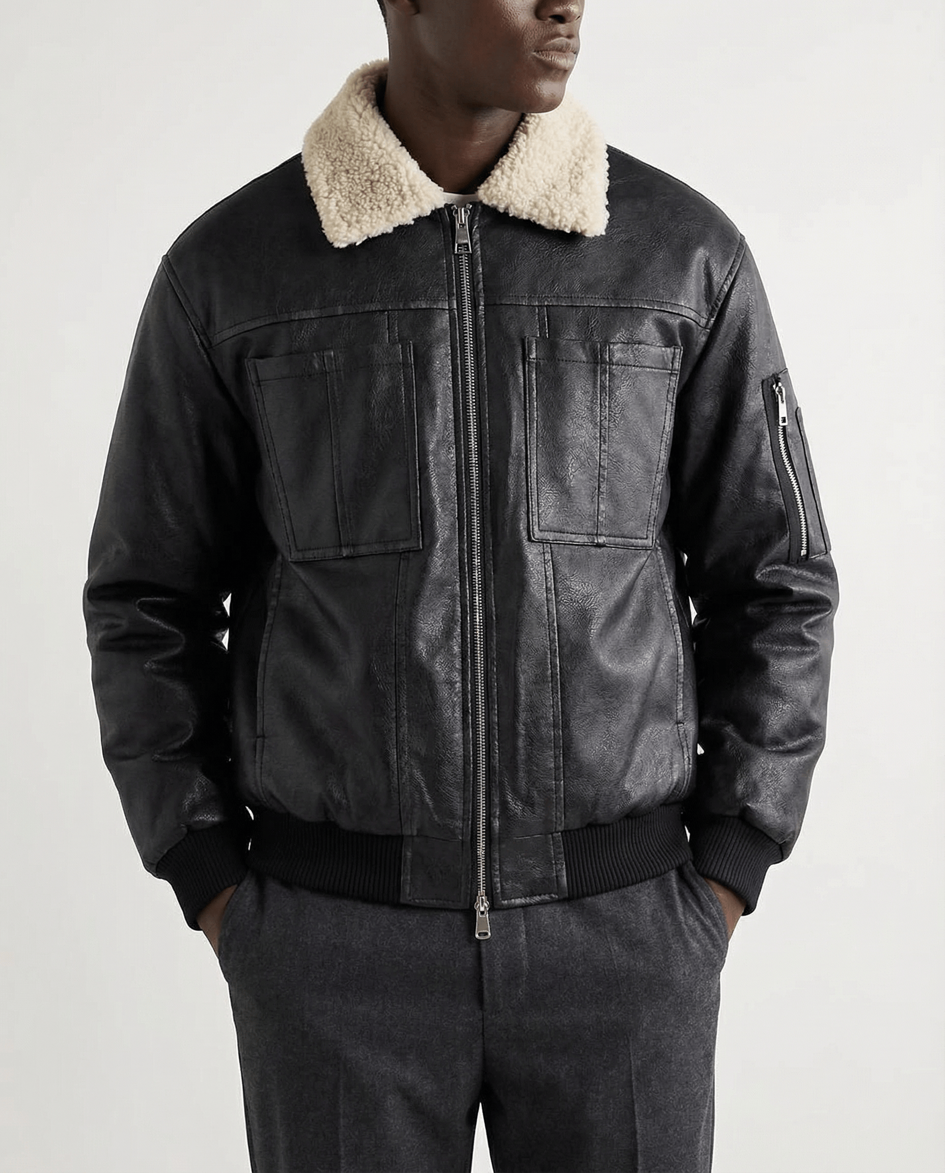 The Aurion PU Leather Padded Jacket