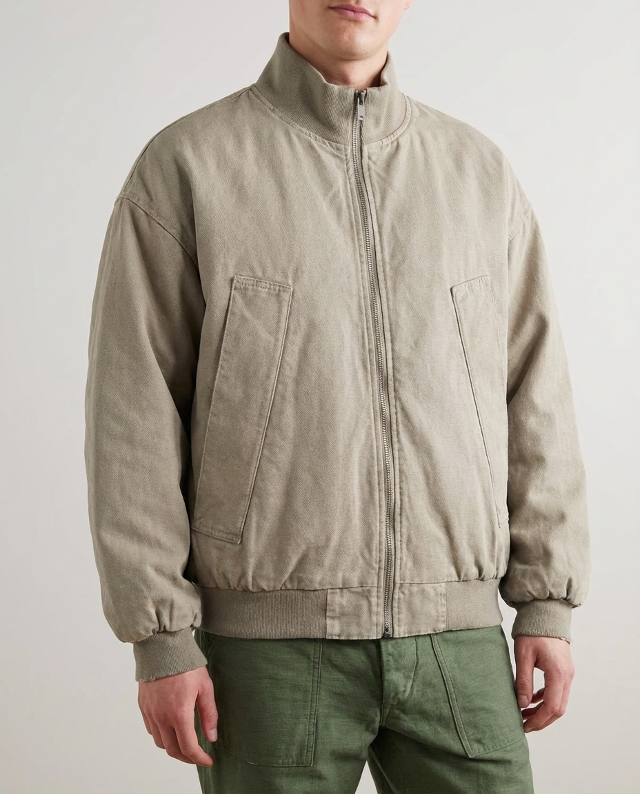 The Lancaster Canvas Washed Vintage Stand-Collar Jacket
