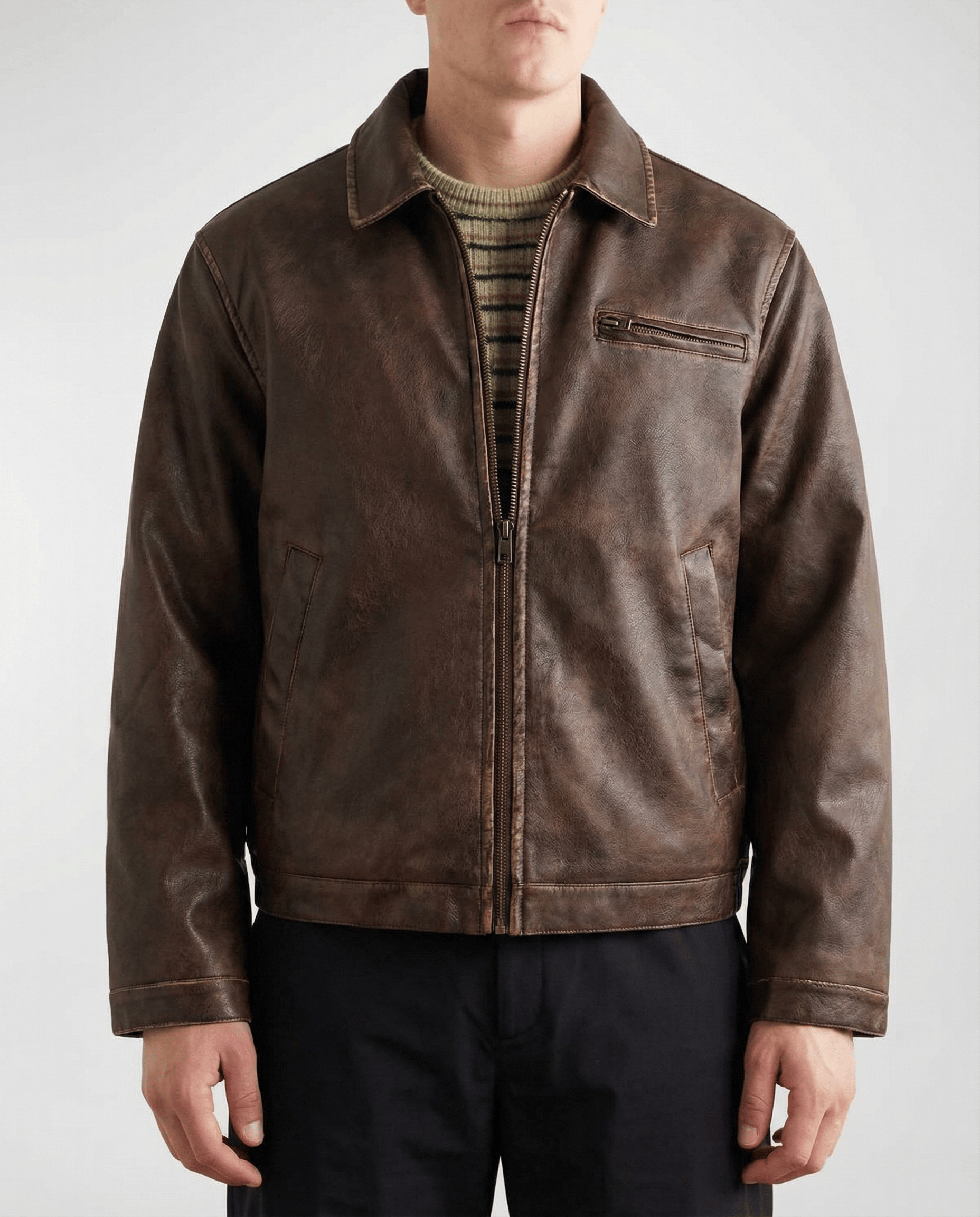 Vintage Brown Leather Jacket