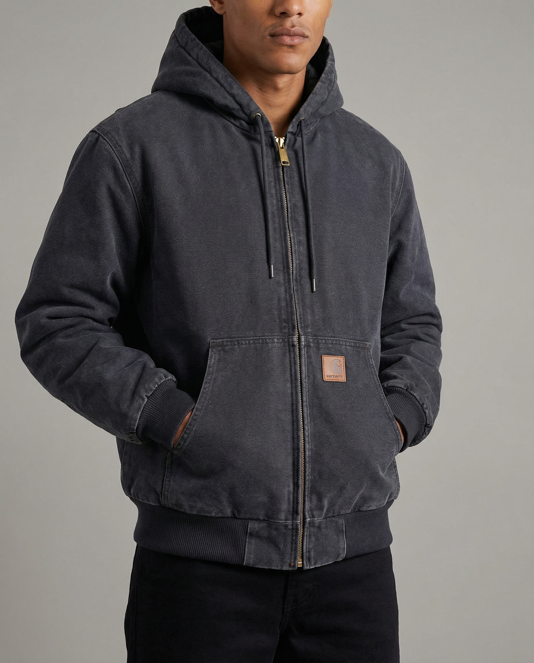 The Washed Full Zip Hooded Cardigan