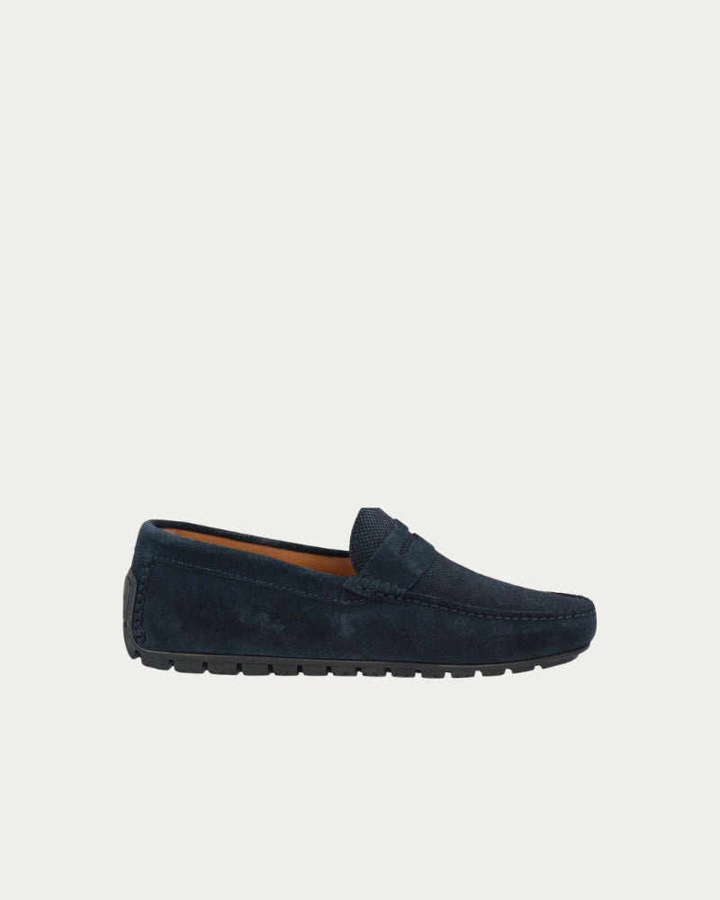 Navy Boat Suede loafers