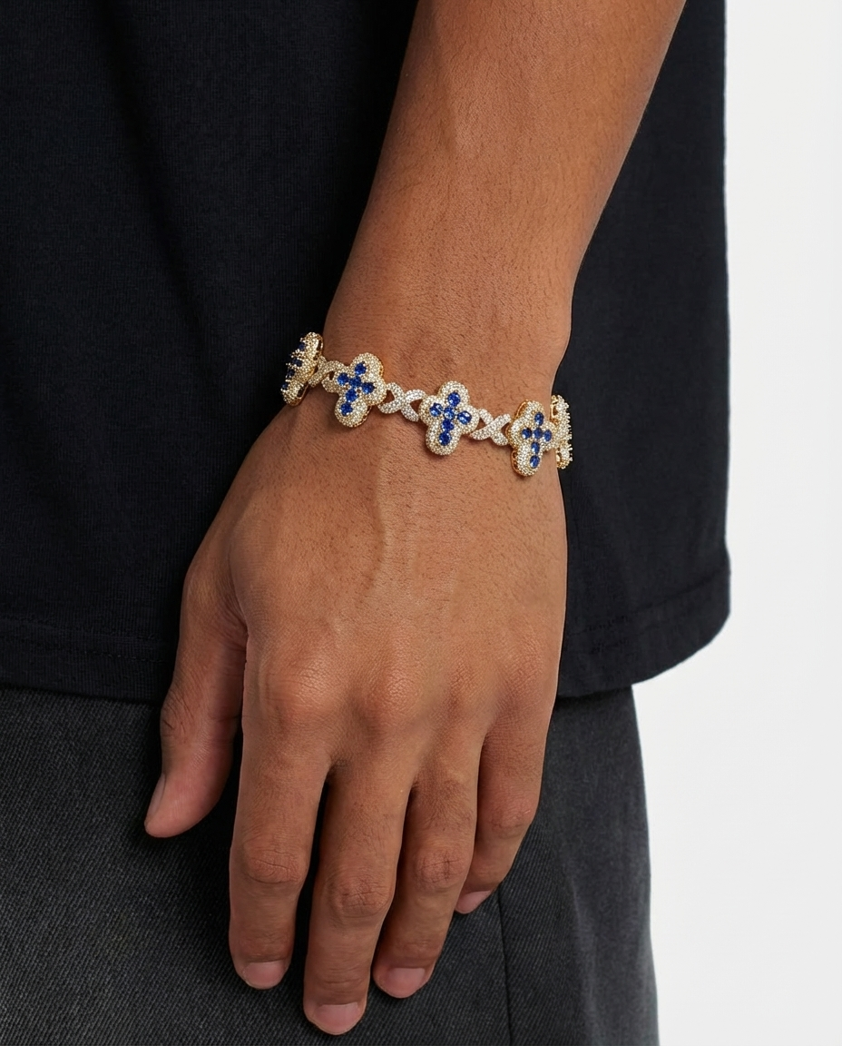 Blue Bloom Iced Bracelet