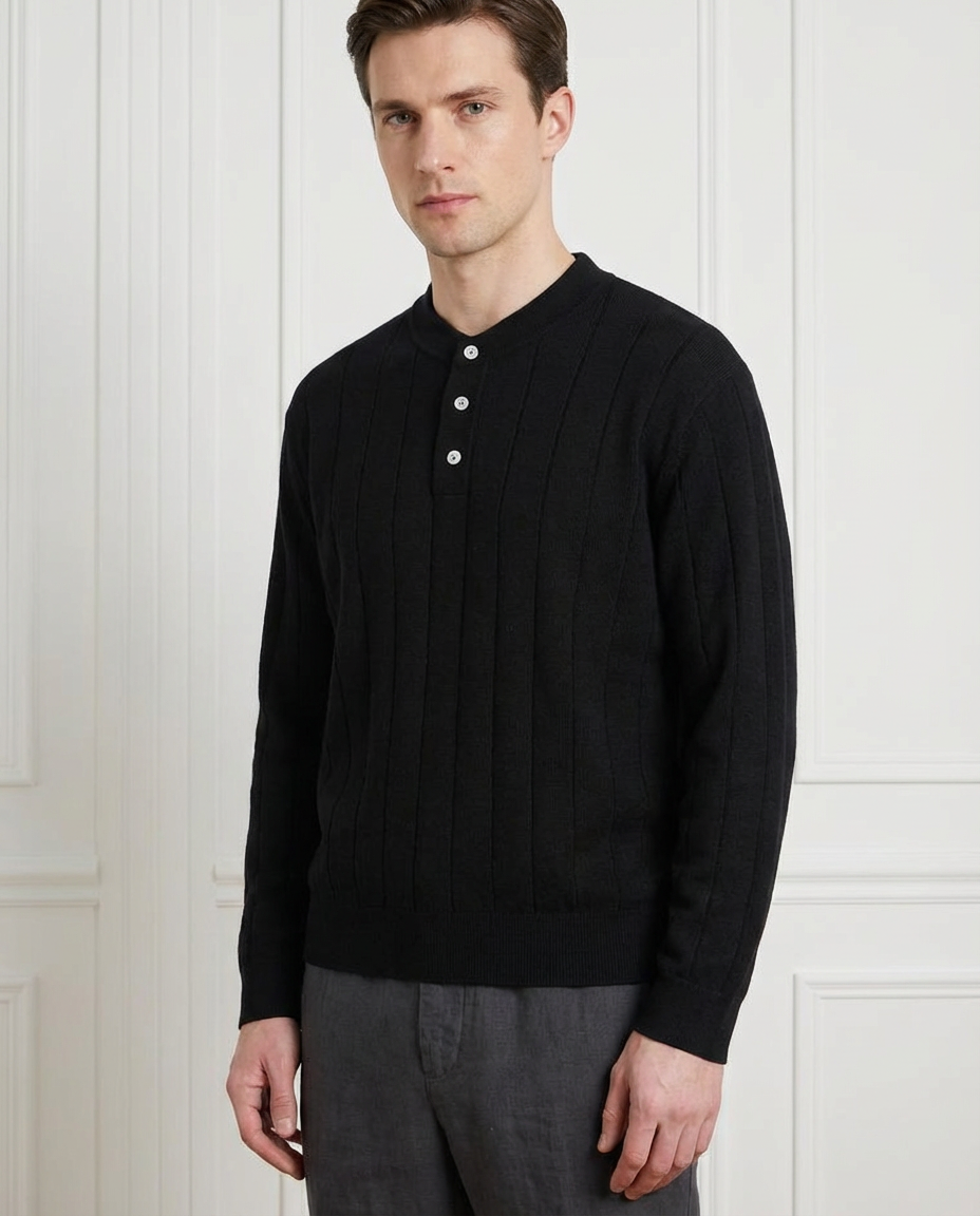The Precision High-End Retro Polo Sweater