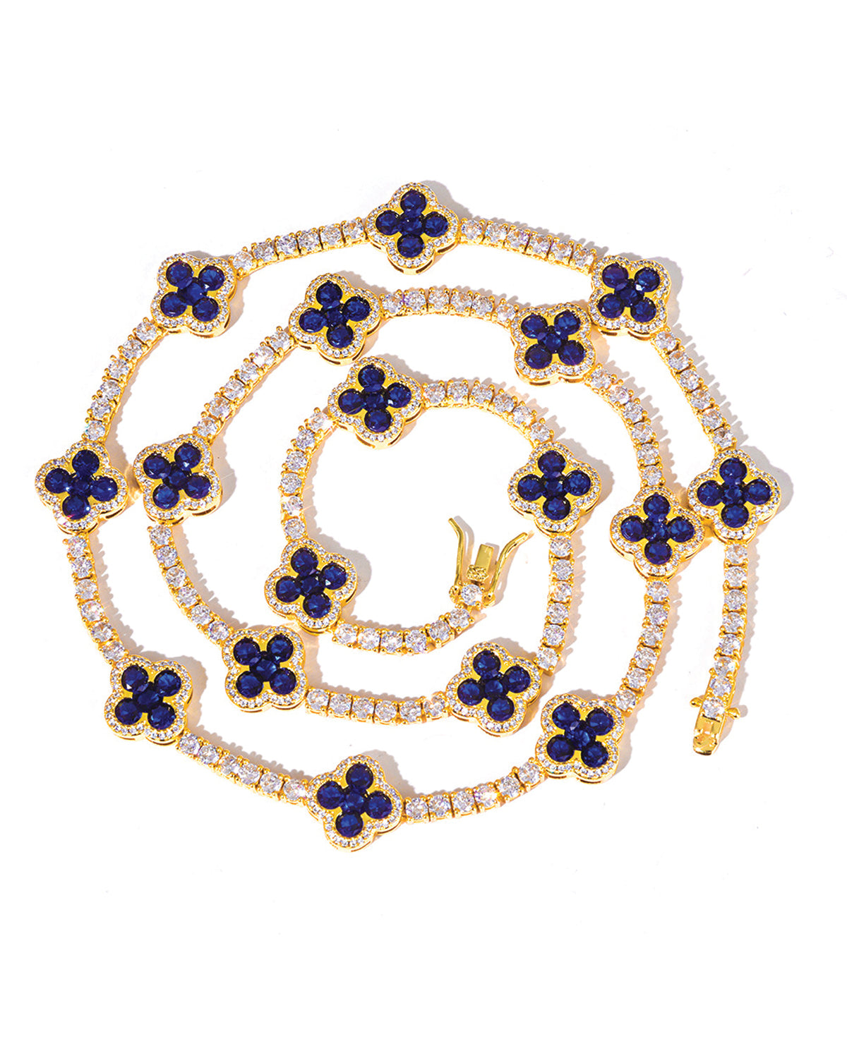 Azure Clover Tennis Necklace