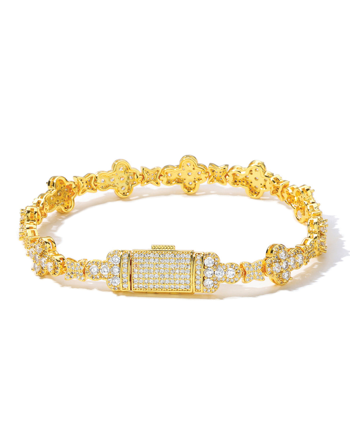 2Iced Clover Link Bracelet