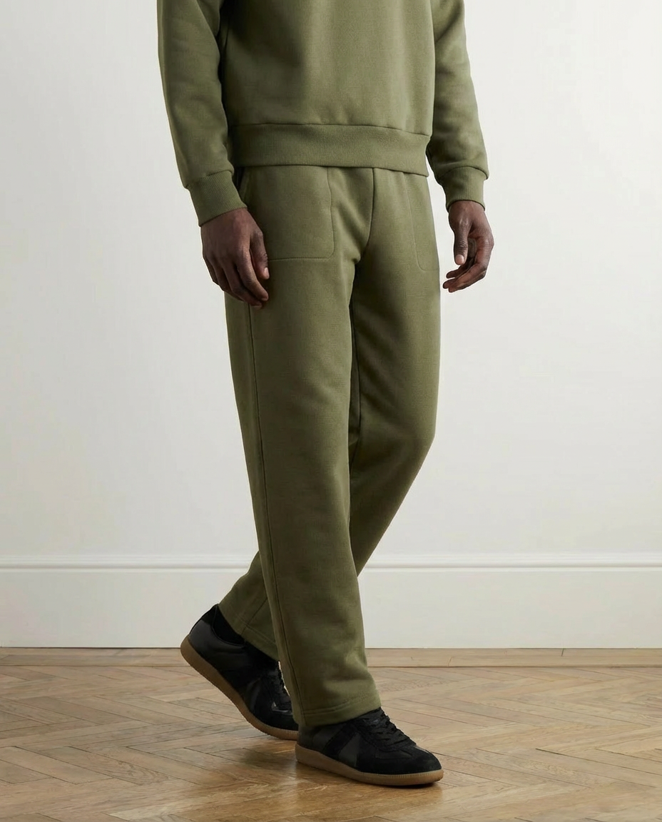 2-piece Loose Fit Hoodie and Joggers Set - Olive
