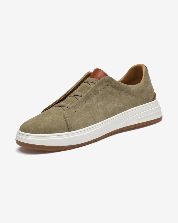 Olive Suede Laceless Sneaker 0.1