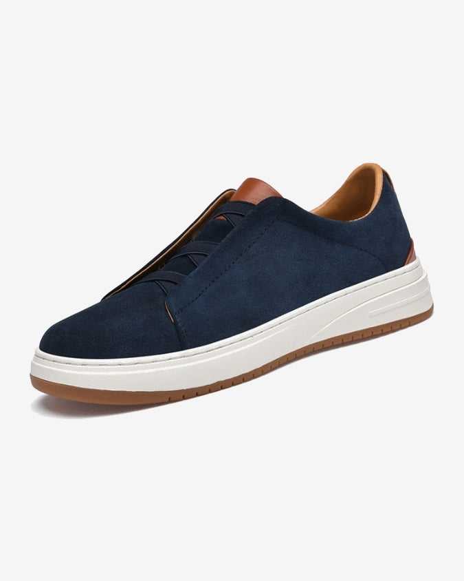 Navy Blue Suede Laceless Sneaker 0.1