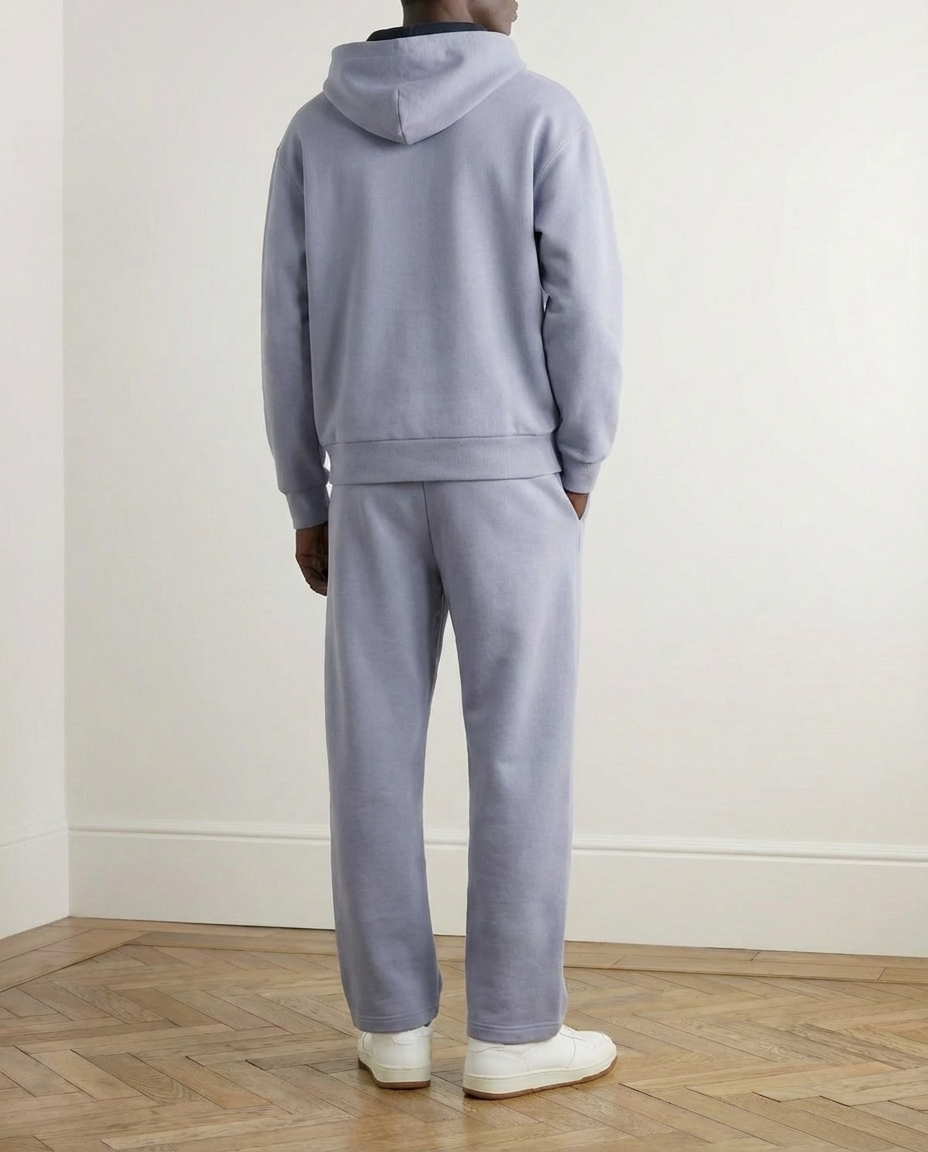 2-piece Loose Fit Hoodie and Joggers Set - Light Blue