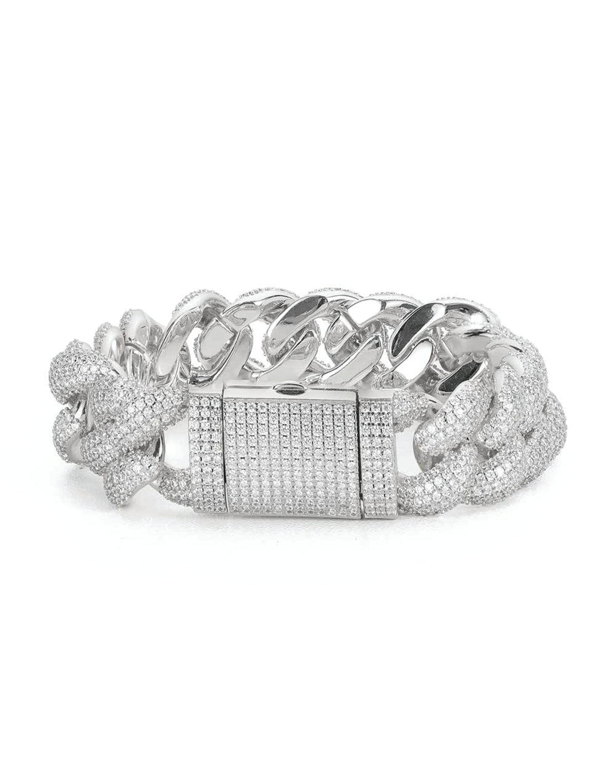 Double-Link Iced Cuban Bracelet
