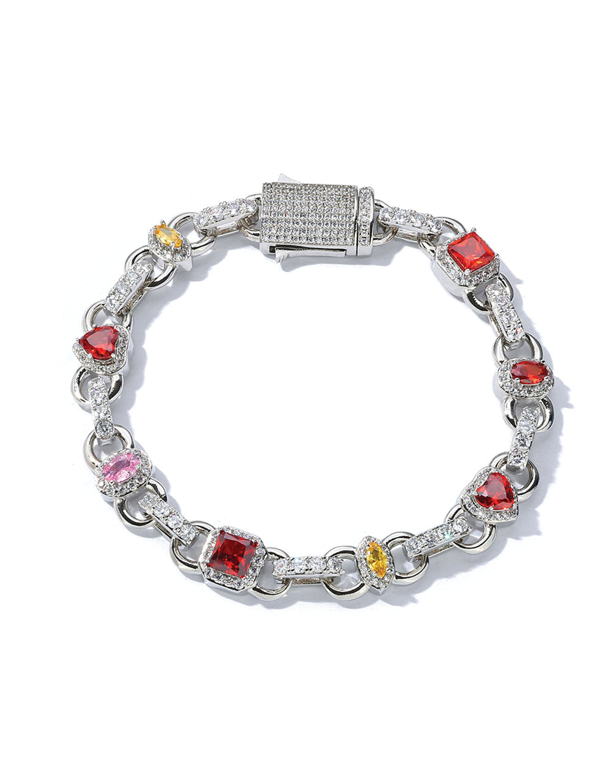 Ruby Halo Link Bracelet
