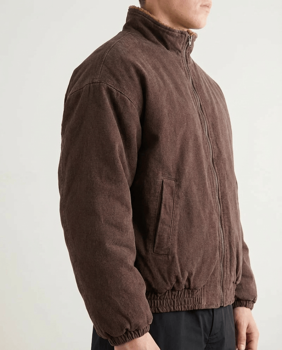 Sherpa‑Lined Bomber Jacket