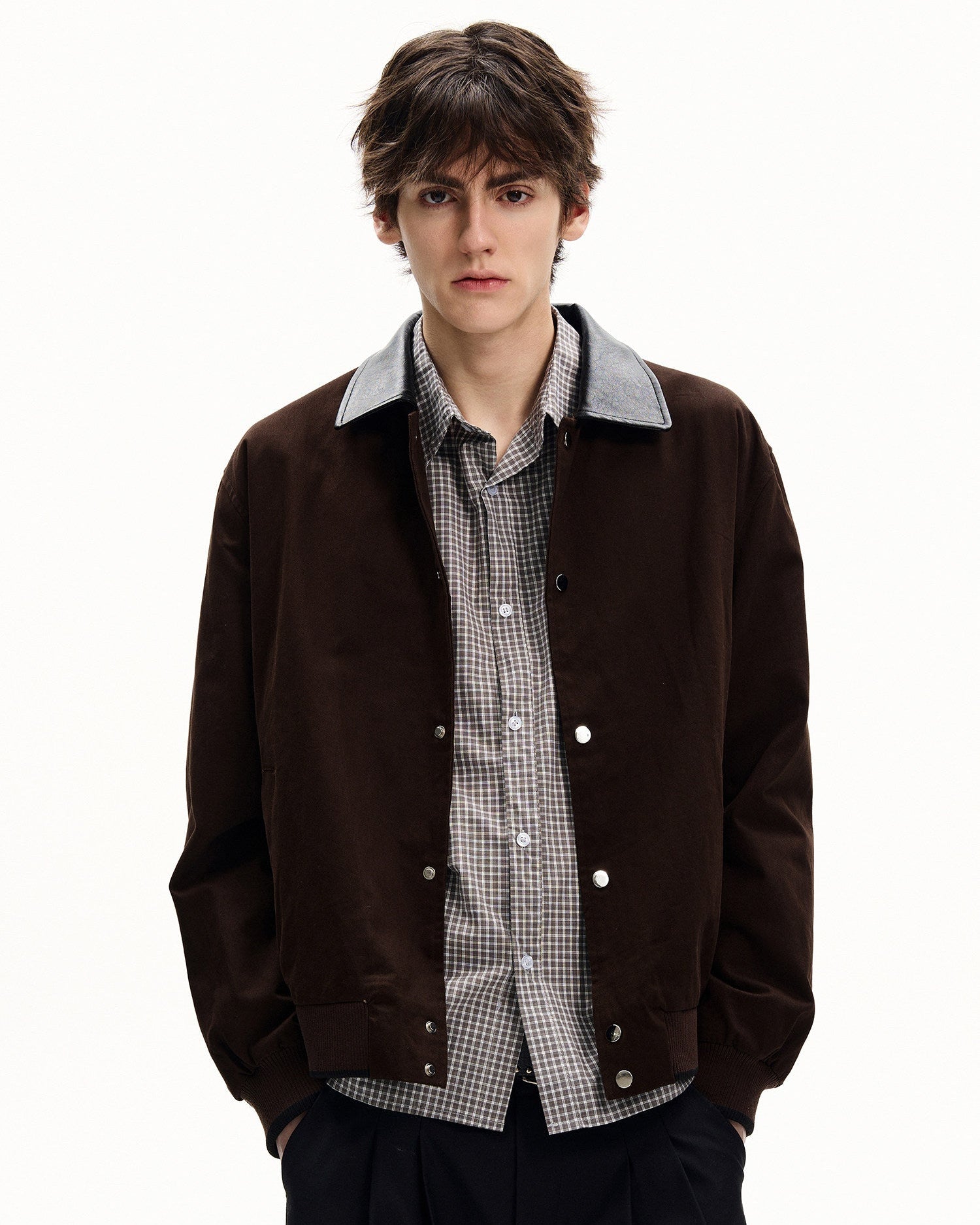 Structured Cotton Snap Jacket