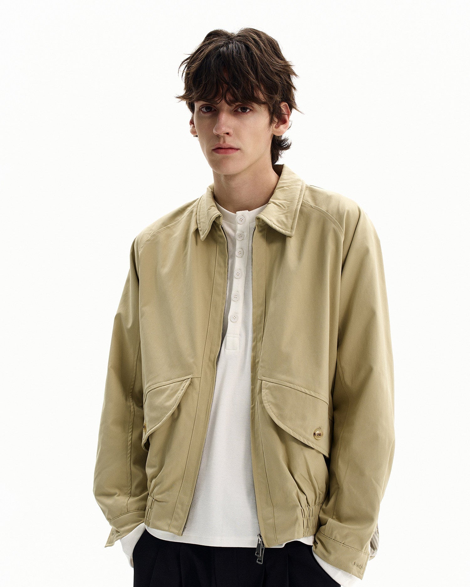 Matte Cotton Zip Utility Jacket
