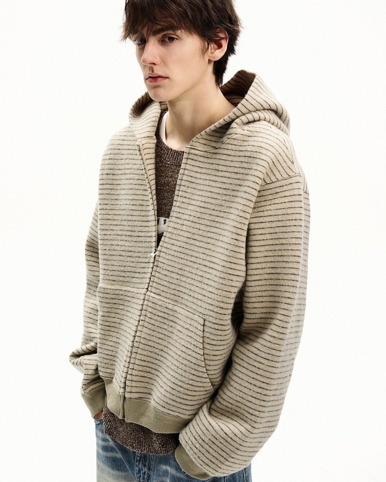 Striped Cotton Zip Jacket